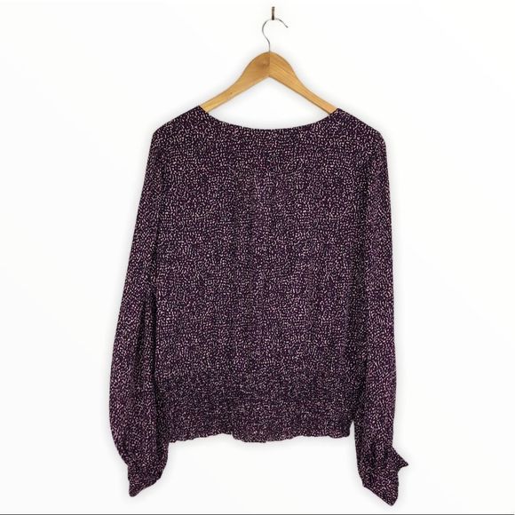 Parker Matilda Funfetti Silk Smocked Surplice Top NWT - Picture 10 of 14